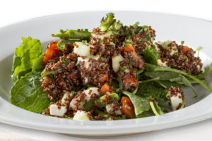 Baby Black Kale & Red Quinoa Salad, Feta, Asparagus, Green Apples, Orange Champagne Oreganatta Vinaigrette hohokus inn and tavern