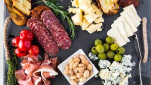 menu at Hohokus inn and tavern in New Jersey, cheese and meat platter