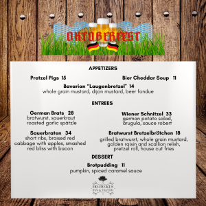 Oktoberfest 2021 MENU