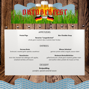 Oktoberfest 2021 MENU