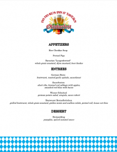 Oktoberfest 2021 MENU